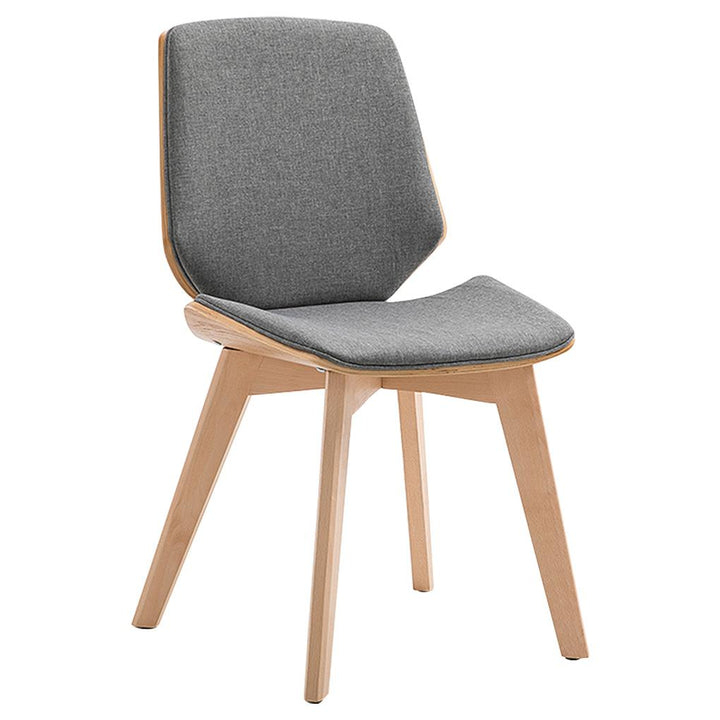 Fabric Chair Armless Causal Solid Wood Dining Chair for Home Living Room Kitchen Cafe, Gray