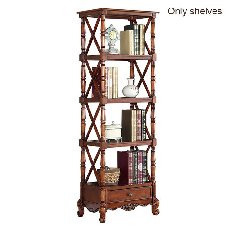 Wooden Bookshelf Storage Rack Display Stand Bookcase Organizer for Study Home Office, 5 Tiers