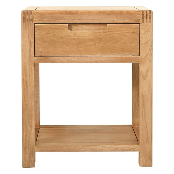 Bedside Table Solid Wood Nightstand Storage Organizer Cabinet with Drawer for Bedroom Living Room