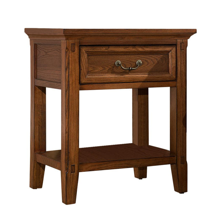Bedside Table Solid Wood Storage Cabinet Nightstand with Drawer for Bedroom Living Room Office