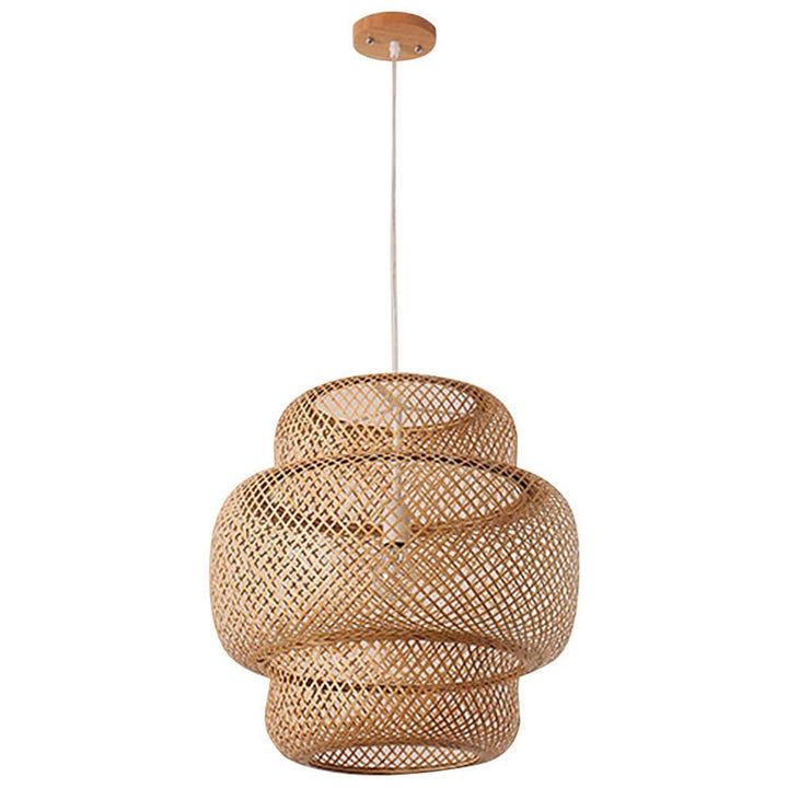 Bamboo Woven Pendant Lamp Decorative Hollow Hanging Light Lighting for Dining Room Kitchen