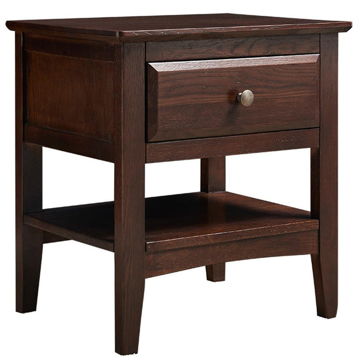 Bedside Table Solid Wood Storage Cabinet Display Nightstand with Drawer for Bedroom Living Room